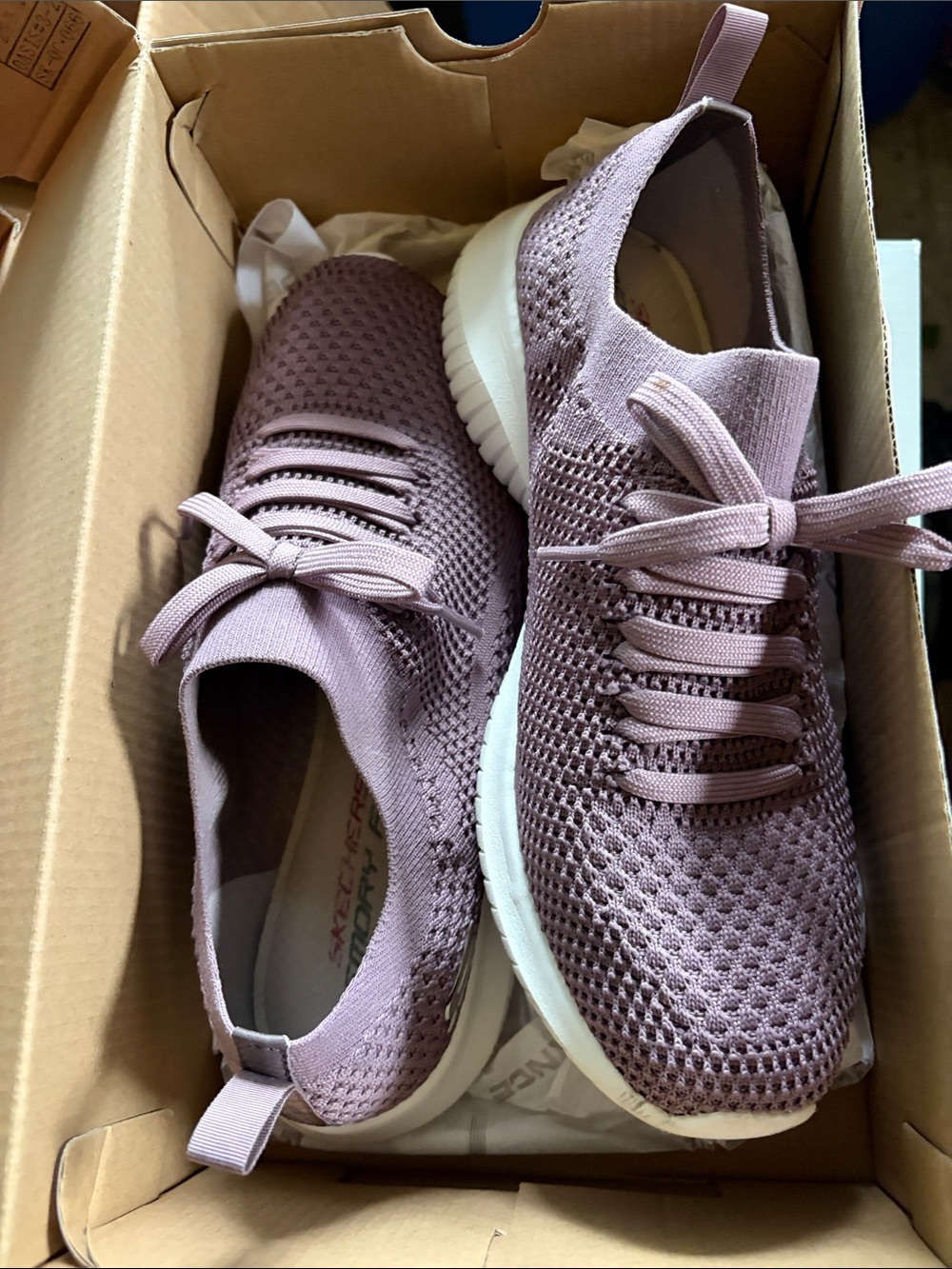 Skechers Women’s Knit Slip-On Sneaker — Mauve